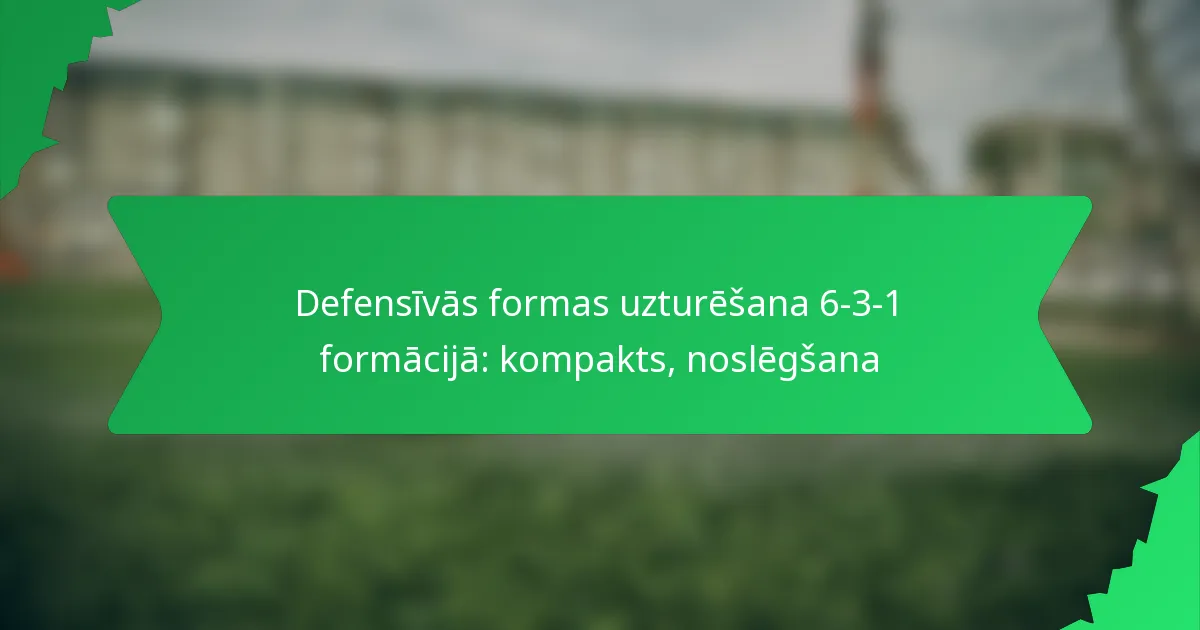 Defensīvās formas uzturēšana 6-3-1 formācijā: kompakts, noslēgšana