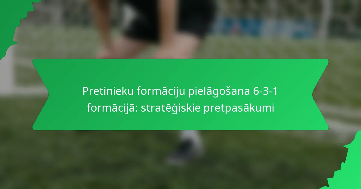 Pretinieku formāciju pielāgošana 6-3-1 formācijā: stratēģiskie pretpasākumi